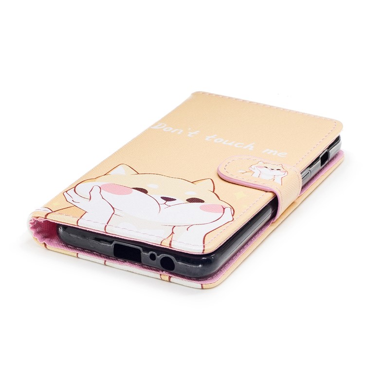 Pattern Printing PU Leather Wallet Phone Cover for Samsung Galaxy A8 (2018) - Don't Touch Me-5