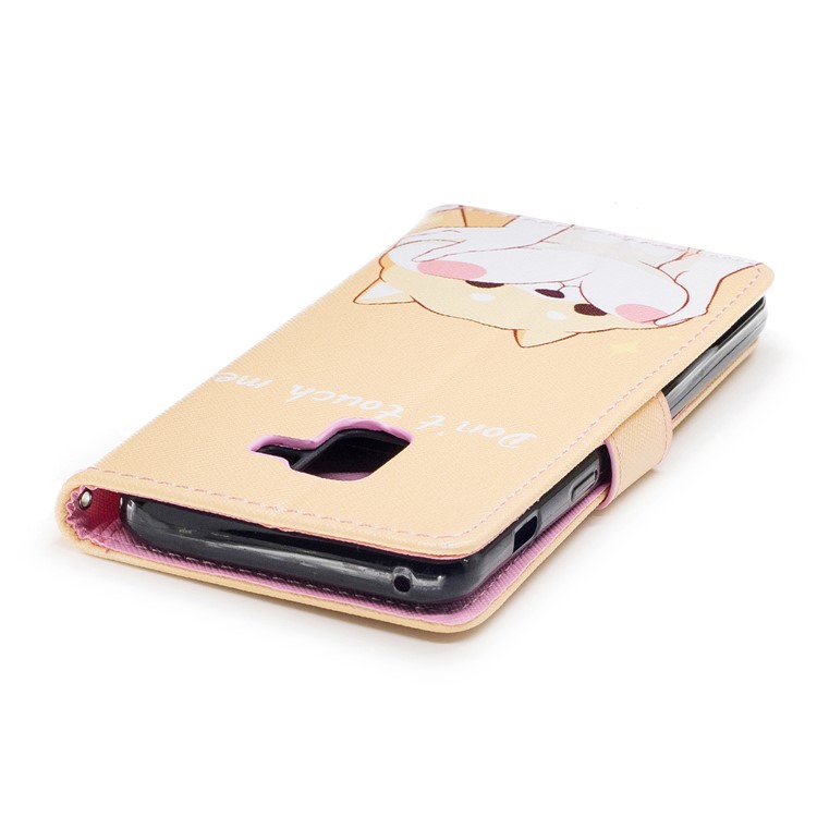 Pattern Printing PU Leather Wallet Phone Cover for Samsung Galaxy A8 (2018) - Don't Touch Me-6