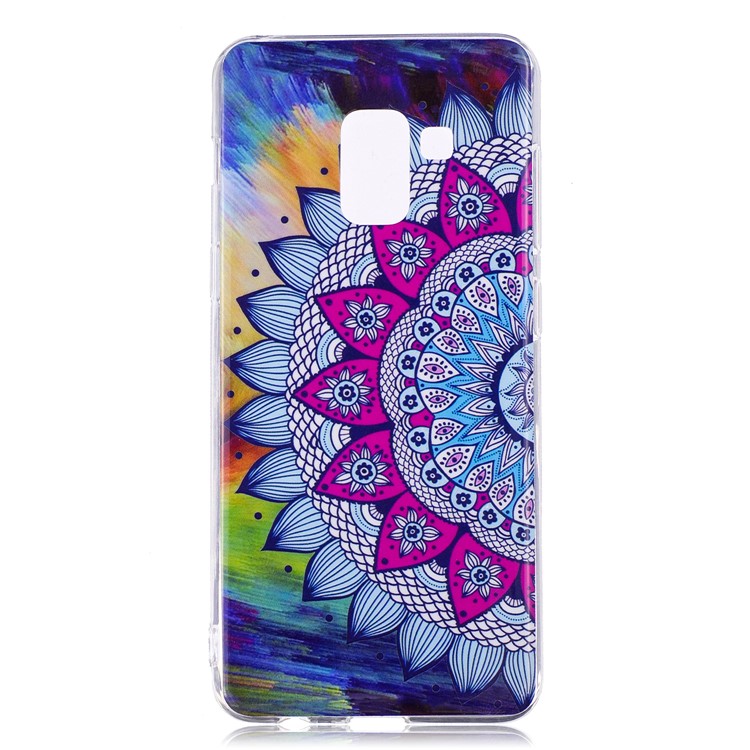 Noctilucent Pattern Printing TPU Case for Samsung Galaxy A8 (2018) - Colorized Mandala Pattern-1