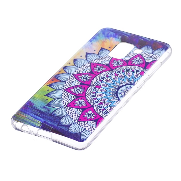 Noctilucent Pattern Printing TPU Case for Samsung Galaxy A8 (2018) - Colorized Mandala Pattern-2