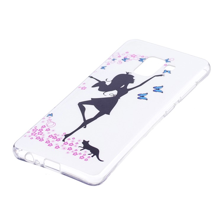 Glow in the Dark Pattern Printing TPU Back Cover for Samsung Galaxy A8 (2018) - Dancing Girl-2