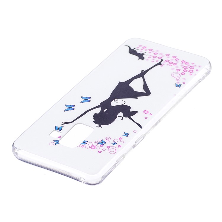 Glow in the Dark Pattern Printing TPU Back Cover for Samsung Galaxy A8 (2018) - Dancing Girl-3