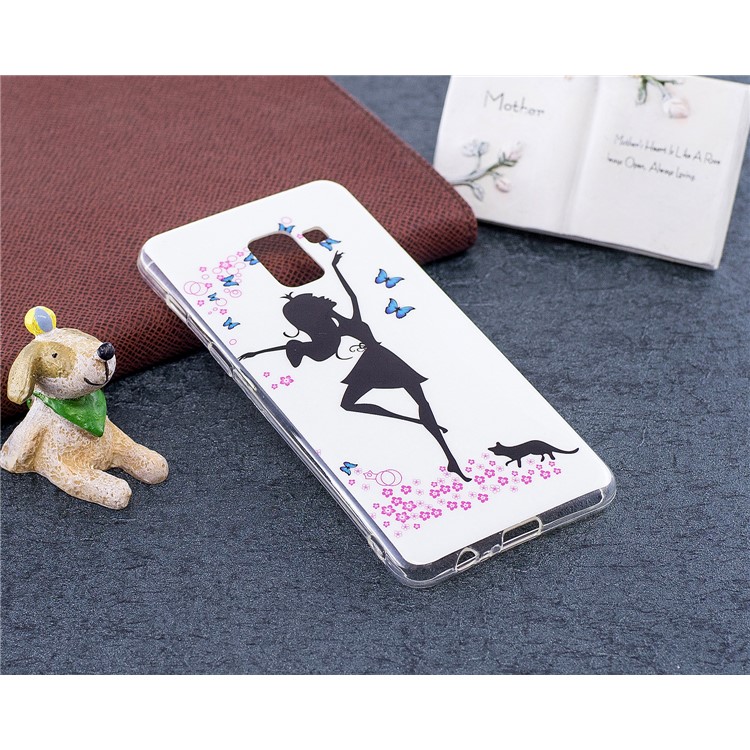 Glow in the Dark Pattern Printing TPU Back Cover for Samsung Galaxy A8 (2018) - Dancing Girl-4