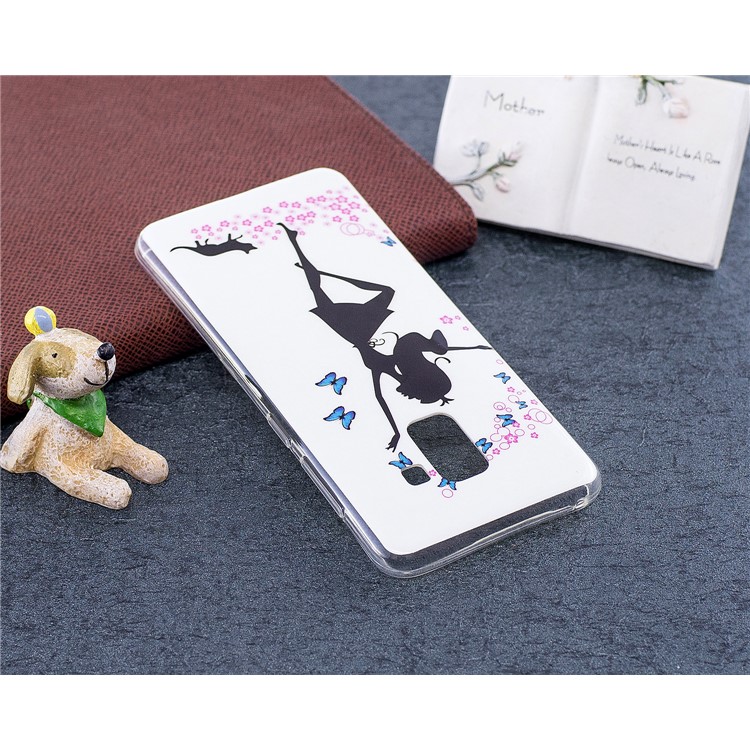 Glow in the Dark Pattern Printing TPU Back Cover for Samsung Galaxy A8 (2018) - Dancing Girl-5