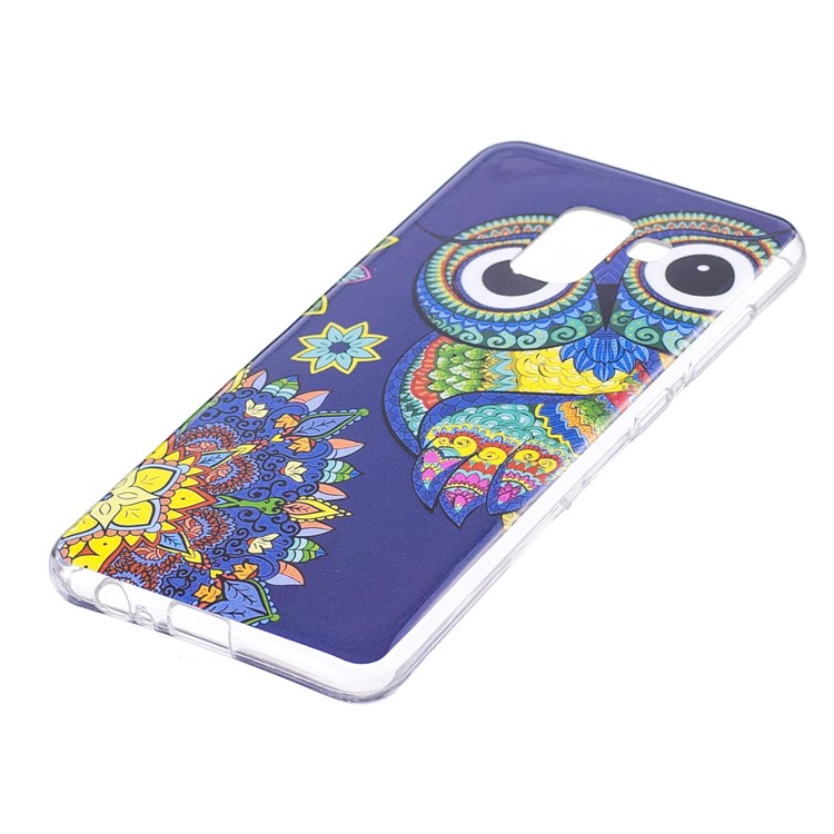 Luminous Glow Pattern Printing TPU Mobile Phone Shell for Samsung Galaxy A8 (2018) - Colorful Owl-2