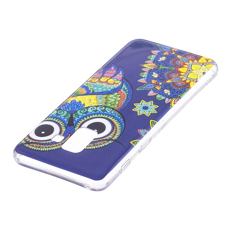 Luminous Glow Pattern Printing TPU Mobile Phone Shell for Samsung Galaxy A8 (2018) - Colorful Owl-3