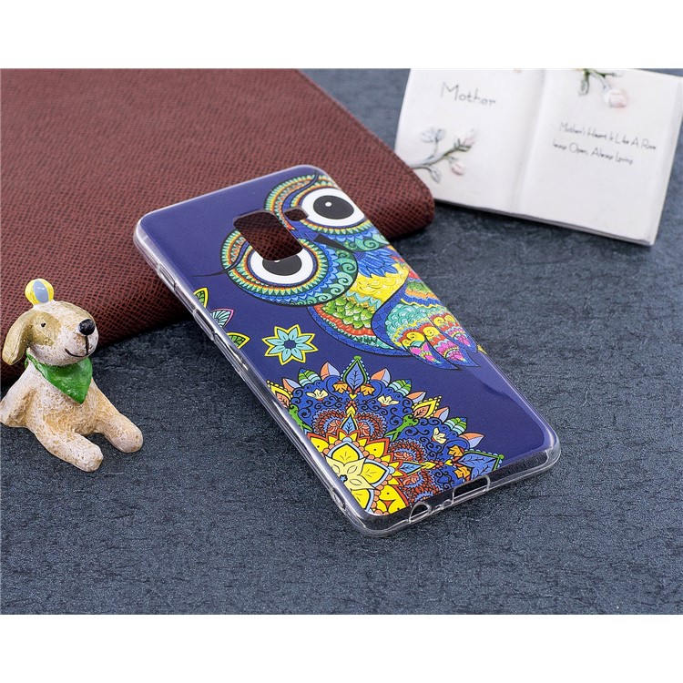 Luminous Glow Pattern Printing TPU Mobile Phone Shell for Samsung Galaxy A8 (2018) - Colorful Owl-4