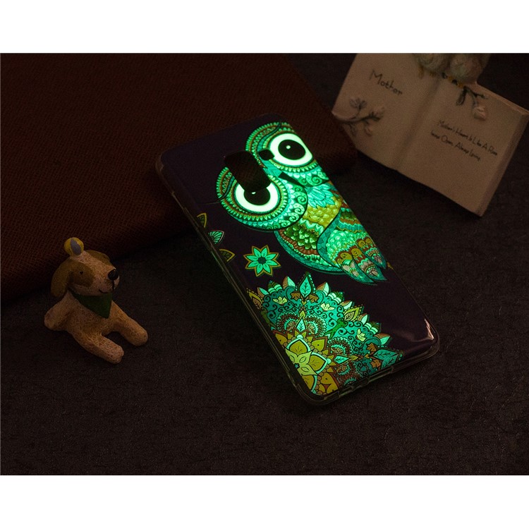 Luminous Glow Pattern Printing TPU Mobile Phone Shell for Samsung Galaxy A8 (2018) - Colorful Owl-6