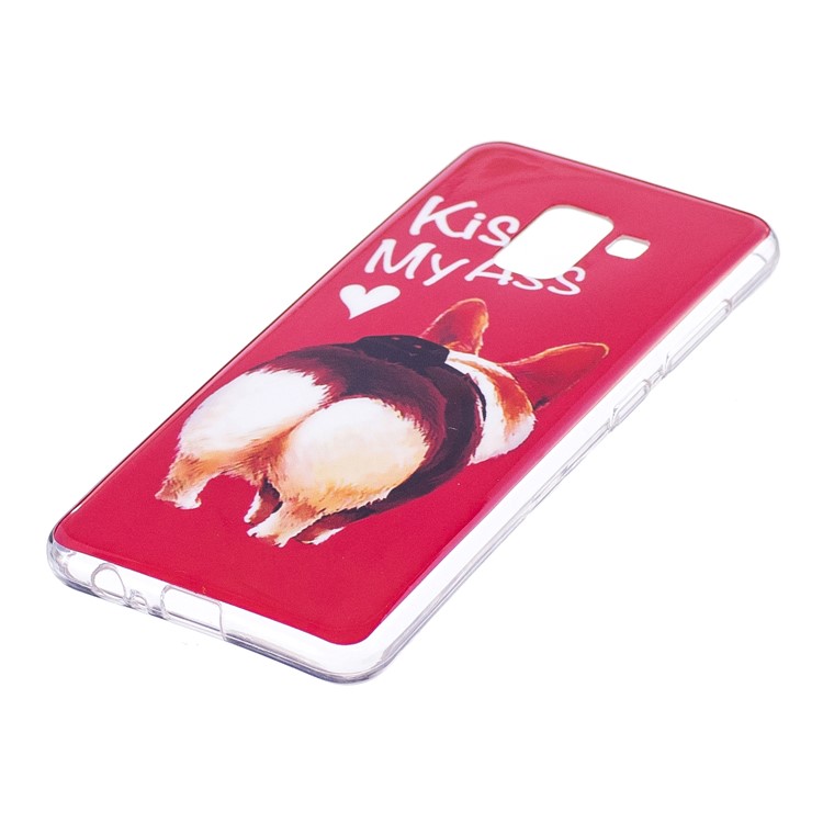 Luminous Glow Pattern Printing TPU Back Phone Shell for Samsung Galaxy A8 (2018) - Corgi Butt-2
