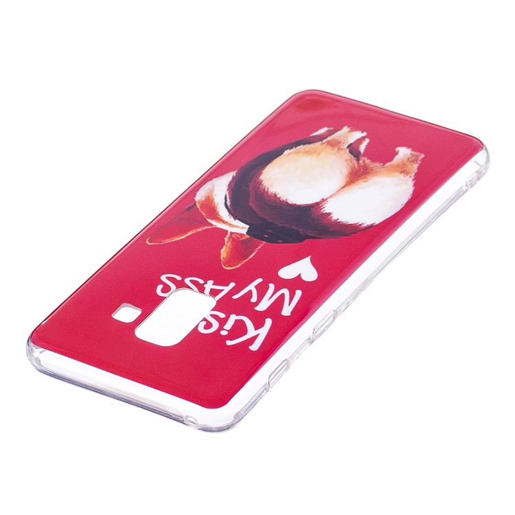 Luminous Glow Pattern Printing TPU Back Phone Shell for Samsung Galaxy A8 (2018) - Corgi Butt-3