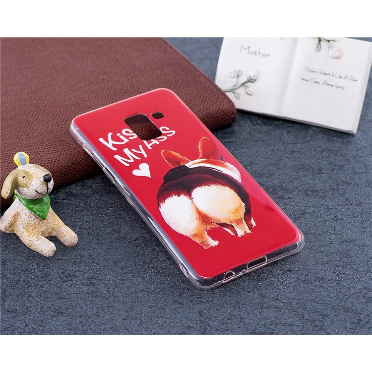 Luminous Glow Pattern Printing TPU Back Phone Shell for Samsung Galaxy A8 (2018) - Corgi Butt-4