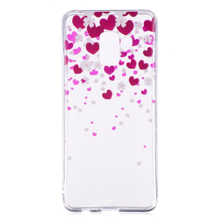 Pattern Printing TPU Back Case for Samsung Galaxy A8 (2018) - Hearts Pattern-1