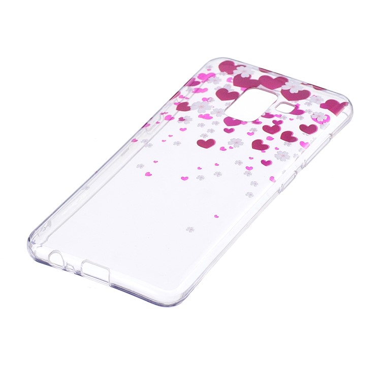 Pattern Printing TPU Back Case for Samsung Galaxy A8 (2018) - Hearts Pattern-2