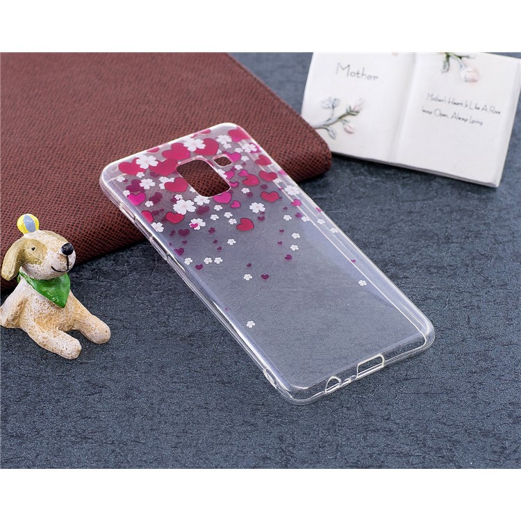 Pattern Printing TPU Back Case for Samsung Galaxy A8 (2018) - Hearts Pattern-4