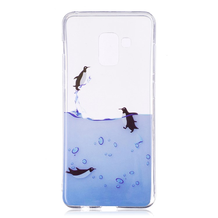 Pattern Printing TPU Gel Case for Samsung Galaxy A8 (2018) - Penguin Pattern-1