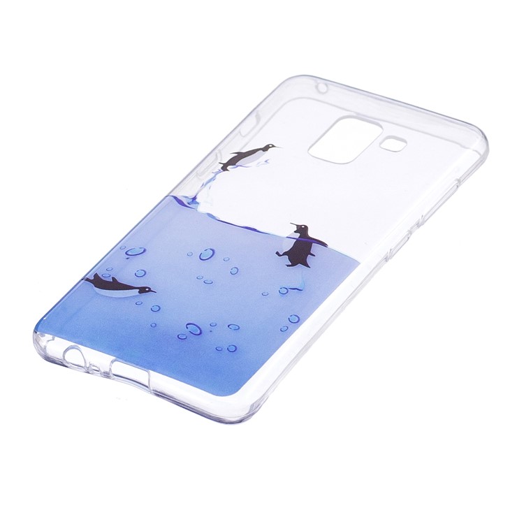 Pattern Printing TPU Gel Case for Samsung Galaxy A8 (2018) - Penguin Pattern-2