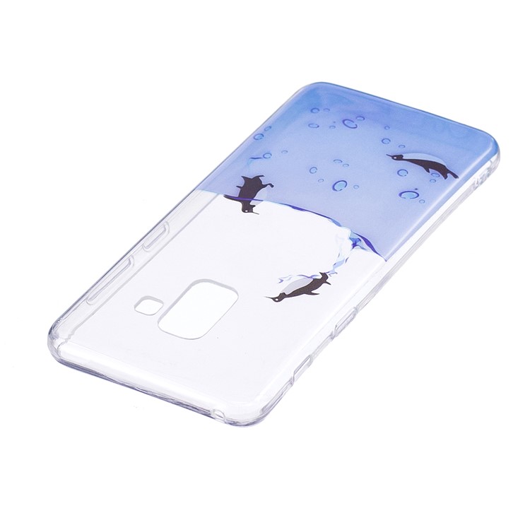 Pattern Printing TPU Gel Case for Samsung Galaxy A8 (2018) - Penguin Pattern-3