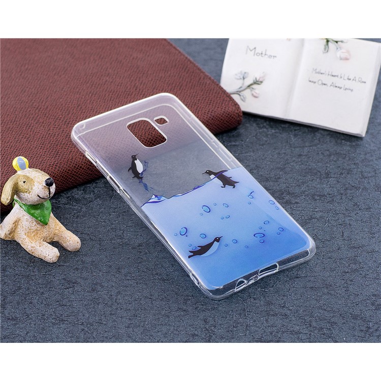 Pattern Printing TPU Gel Case for Samsung Galaxy A8 (2018) - Penguin Pattern-4