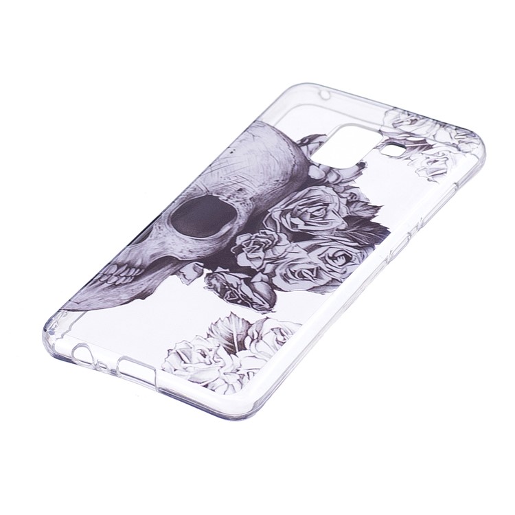 Pattern Printing TPU Protection Case for Samsung Galaxy A8 (2018) - Skull Pattern-2