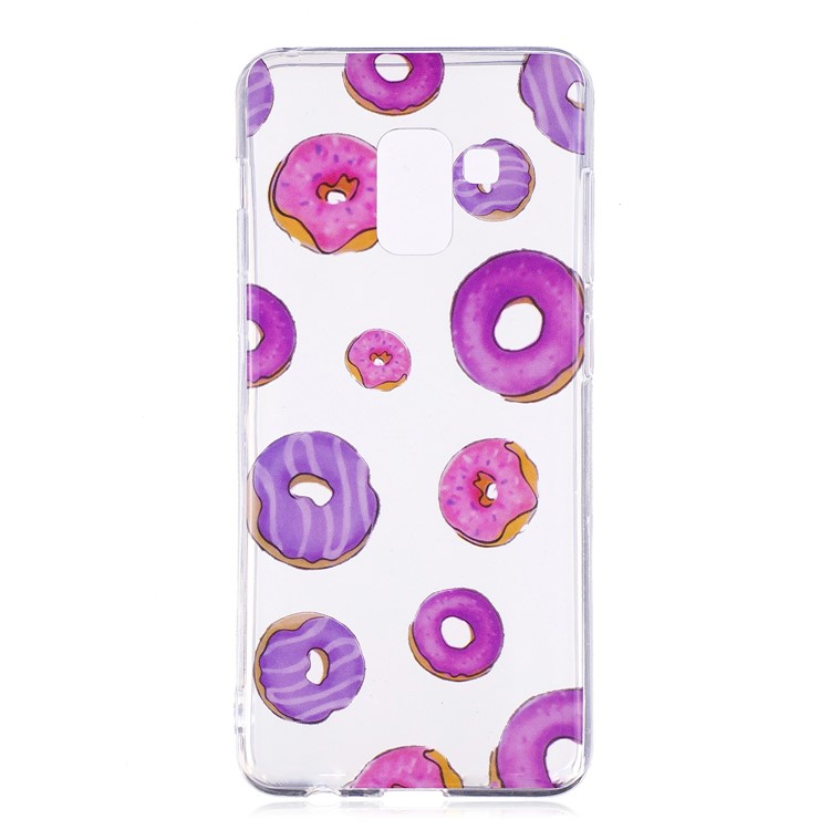 Pattern Printing TPU Shell Cover Case for Samsung Galaxy A8 (2018) - Doughnut Pattern-1