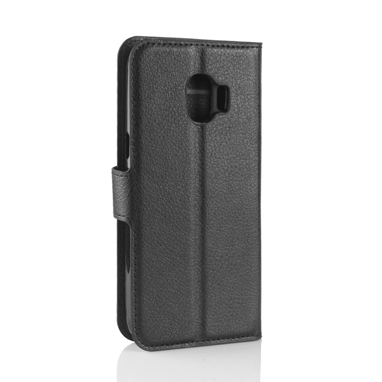 Litchi Texture Wallet Stand Leather Protective Case for Samsung Galaxy J2 Pro 2018 - Black-6