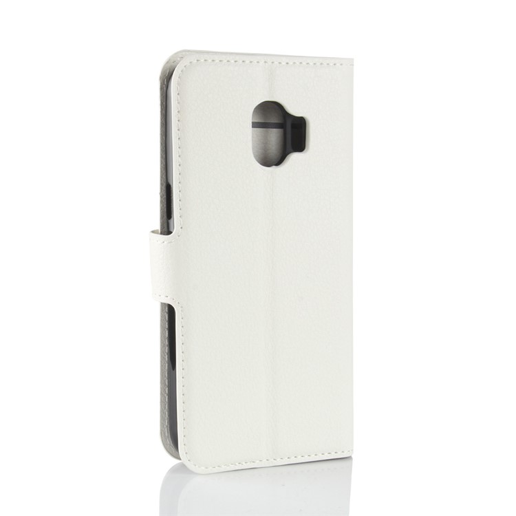 Litchi Texture Wallet Stand Leather Protective Cover for Samsung Galaxy J2 Pro 2018 - White-6