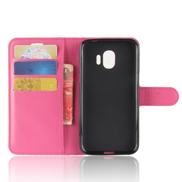 Litchi Texture Wallet Stand Leather Mobile Case for Samsung Galaxy J2 Pro 2018 - Rose-3