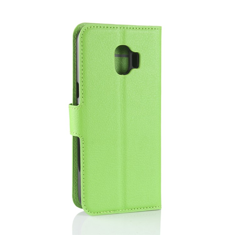 Litchi Texture Wallet Stand Leather Mobile Shell for Samsung Galaxy J2 Pro 2018 - Green-6
