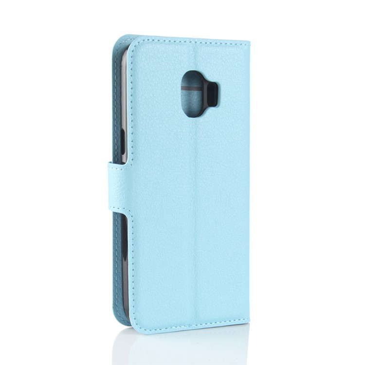 Litchi Texture Card Holder Leather Phone Case for Samsung Galaxy J2 Pro 2018 - Blue-6