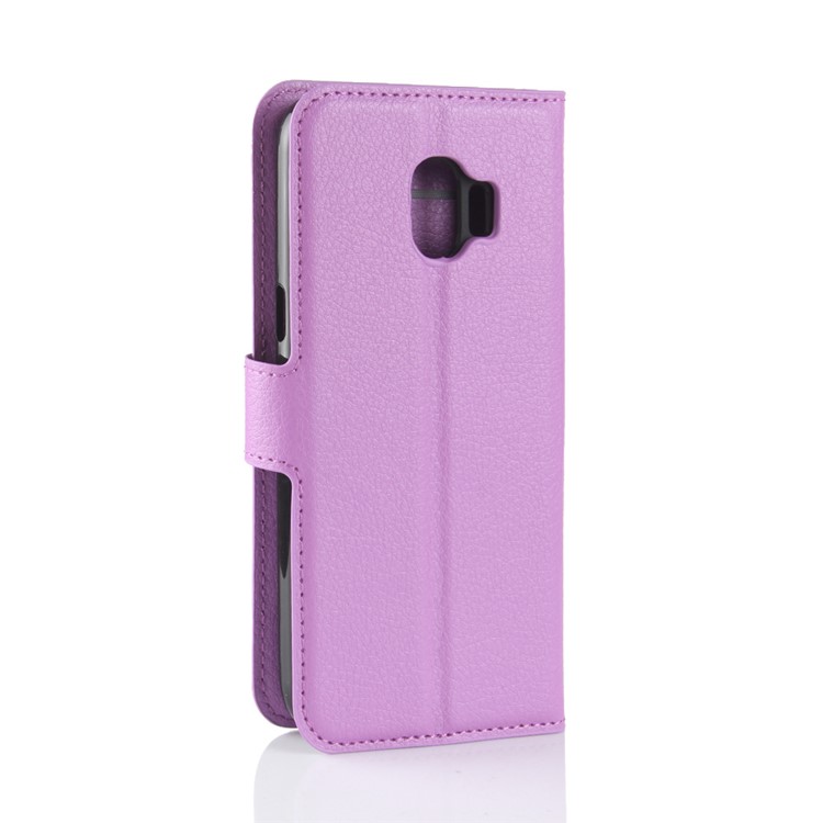 Litchi Grain Wallet Stand Leather Phone Cover for Samsung Galaxy J2 Pro 2018 - Purple-6