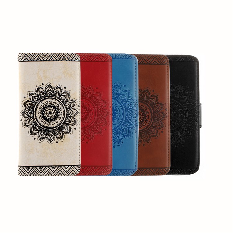 Embossed Mandala Flower Leather Wallet Case for Samsung Galaxy J7 Pro (2017) / J7 (2017) EU Version - Black-7