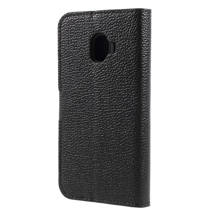 Litchi Skin Leather Wallet Case for Samsung Galaxy J2 Pro 2018 - Black-2