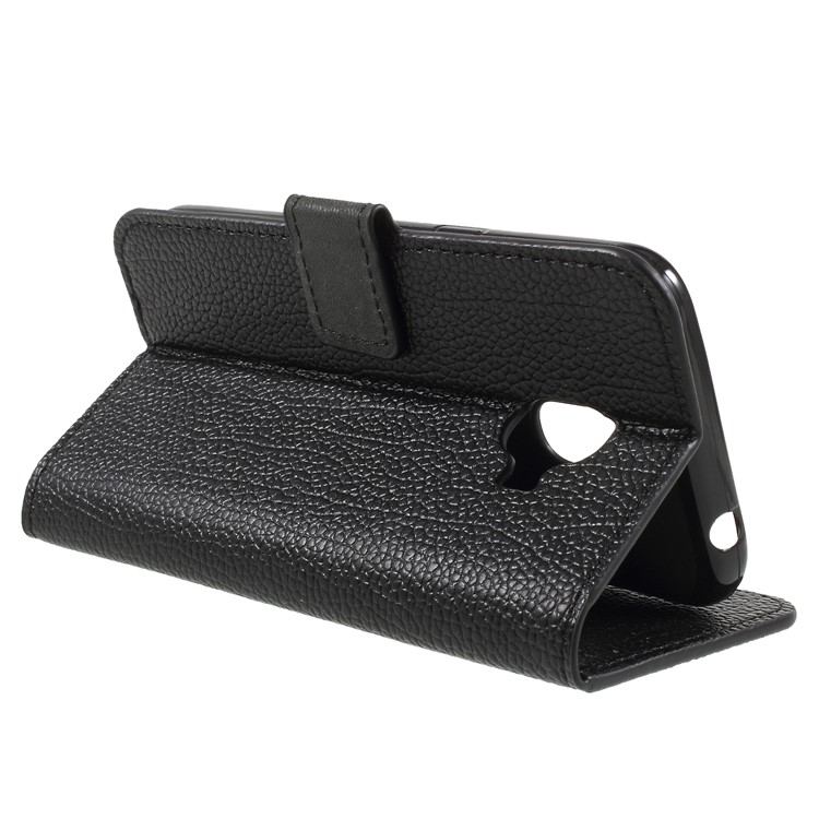 Litchi Skin Leather Wallet Case for Samsung Galaxy J2 Pro 2018 - Black-5