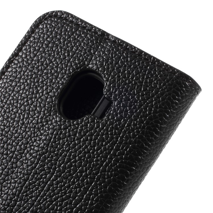 Litchi Skin Leather Wallet Case for Samsung Galaxy J2 Pro 2018 - Black-8