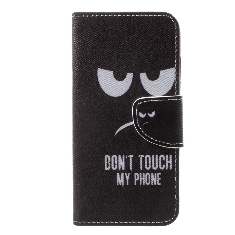 Cross Texture Pattern Printing PU Leather Wallet Phone Case with Stand for Samsung Galaxy J2 Pro 2018 - Do Not Touch My Phone-1