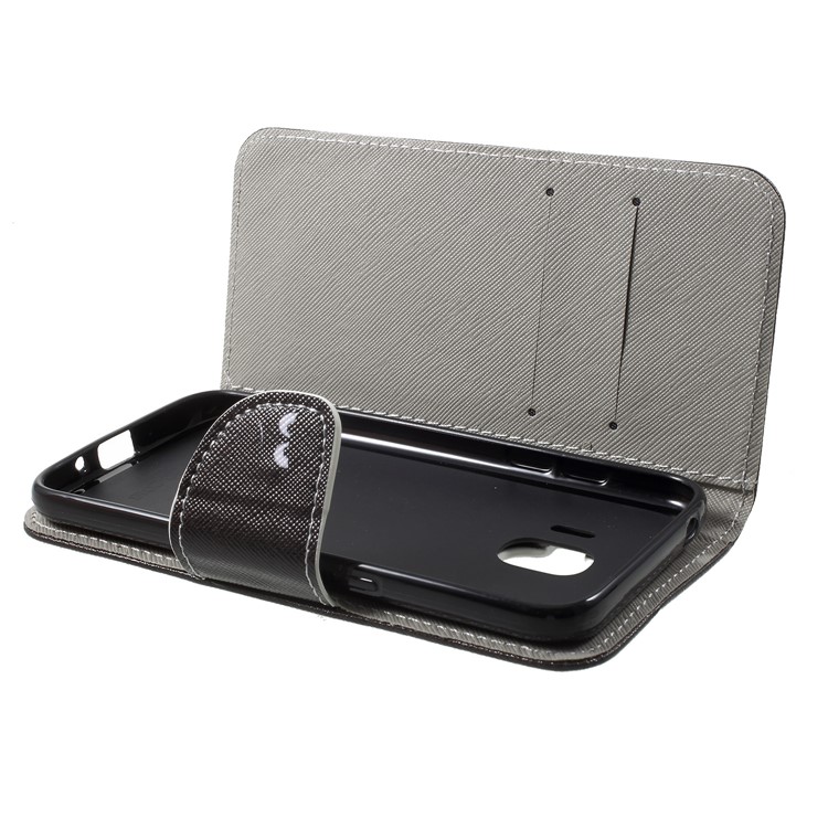 Cross Texture Pattern Printing PU Leather Wallet Phone Case with Stand for Samsung Galaxy J2 Pro 2018 - Do Not Touch My Phone-5