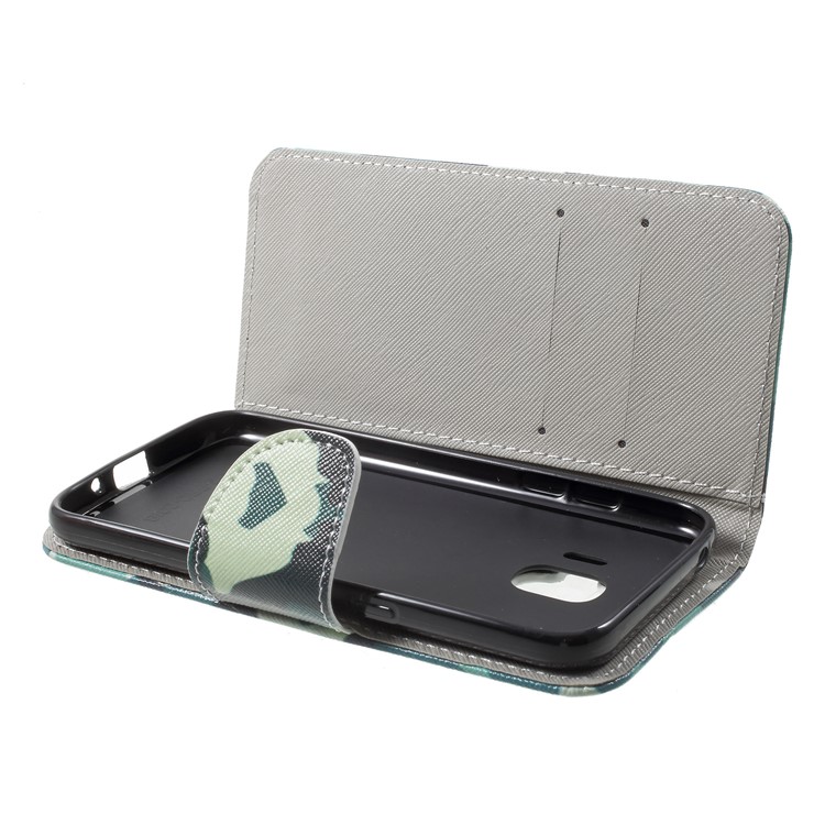Cross Texture Pattern Printing PU Leather Wallet Shell for Samsung Galaxy J2 Pro 2018 - Camouflage-5