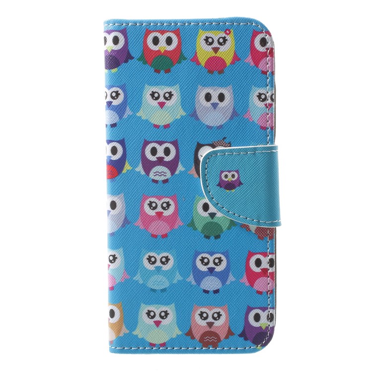 Cross Texture Pattern Printing PU Leather Phone Shell with Stand for Samsung Galaxy J2 Pro 2018 - Cute Owls-1