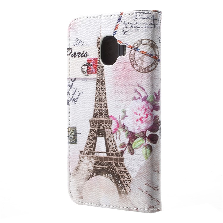 Cross Texture Pattern Printing PU Leather Protective Cover Shell for Samsung Galaxy J2 Pro 2018 - Eiffel Tower-3