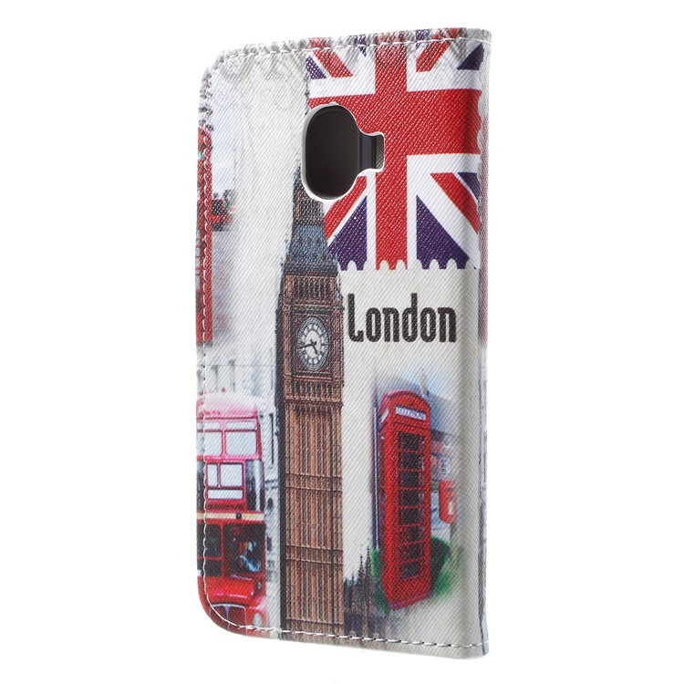 Cross Texture Pattern Printing Wallet Leather Phone Casing for Samsung Galaxy J2 Pro 2018 - Big Ben and UK Flag-3
