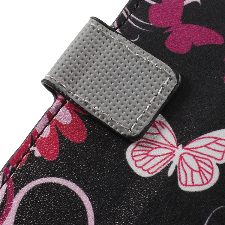 For Samsung Galaxy J2 Pro 2018 Wallet PU Leather Stand Mobile Phone Casing - Pink Flower and Butterfly-10
