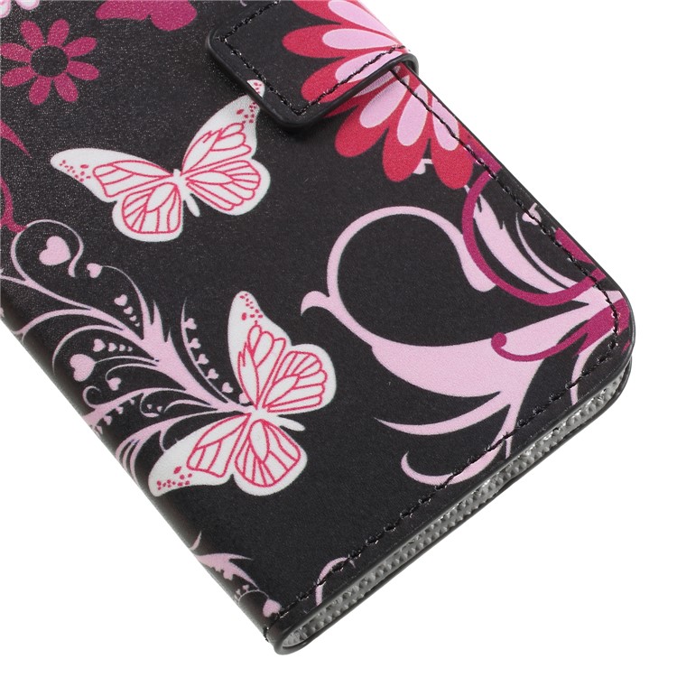 For Samsung Galaxy J2 Pro 2018 Wallet PU Leather Stand Mobile Phone Casing - Pink Flower and Butterfly-7