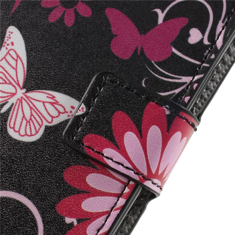 For Samsung Galaxy J2 Pro 2018 Wallet PU Leather Stand Mobile Phone Casing - Pink Flower and Butterfly-9