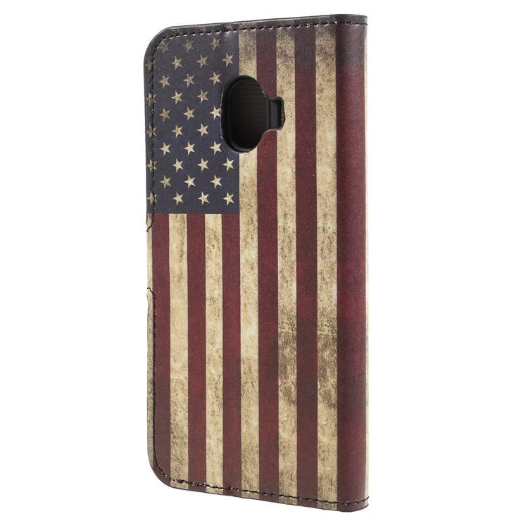 For Samsung Galaxy J2 Pro 2018 Wallet PU Leather Stand Mobile Phone Shell - Flag of America-2