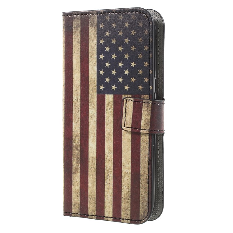 For Samsung Galaxy J2 Pro 2018 Wallet PU Leather Stand Mobile Phone Shell - Flag of America-3