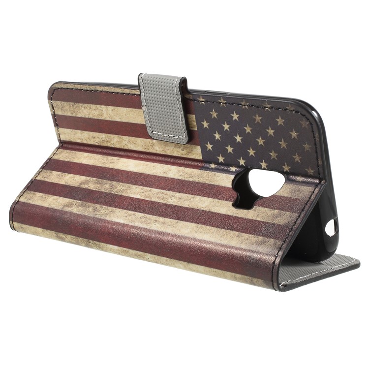For Samsung Galaxy J2 Pro 2018 Wallet PU Leather Stand Mobile Phone Shell - Flag of America-5