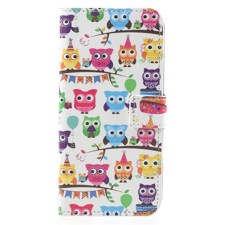 For Samsung Galaxy J2 Pro 2018 Wallet PU Leather Stand Mobile Phone Accessory Casing - Owl Family-1