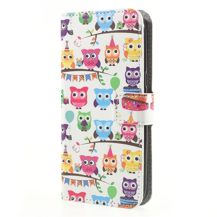 For Samsung Galaxy J2 Pro 2018 Wallet PU Leather Stand Mobile Phone Accessory Casing - Owl Family-3