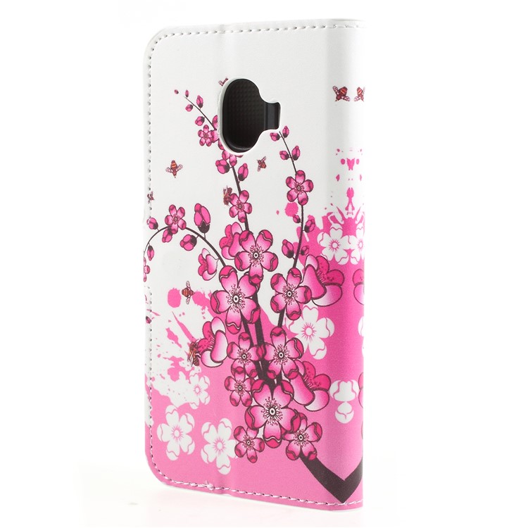 For Samsung Galaxy J2 Pro 2018 Wallet PU Leather Stand Mobile Phone Protection Casing - Pink Flower-2