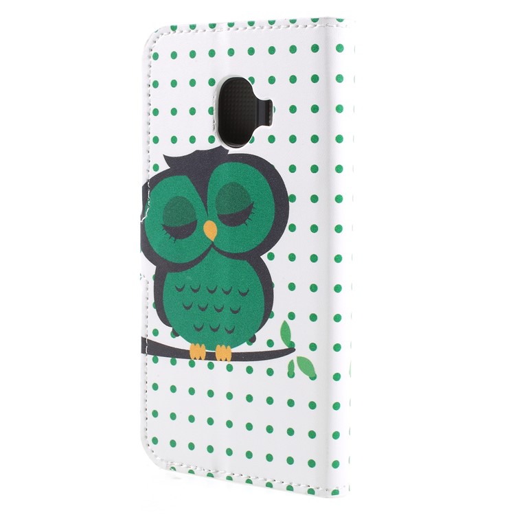For Samsung Galaxy J2 Pro 2018 Wallet PU Leather Stand Mobile Phone Accessory Shell - Sleeping Owl-2